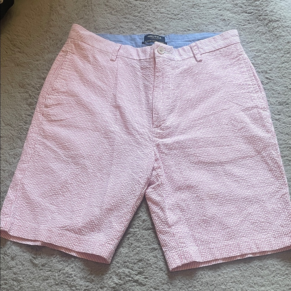 Nautica 32 Light Pink Seersucker Men's Shorts